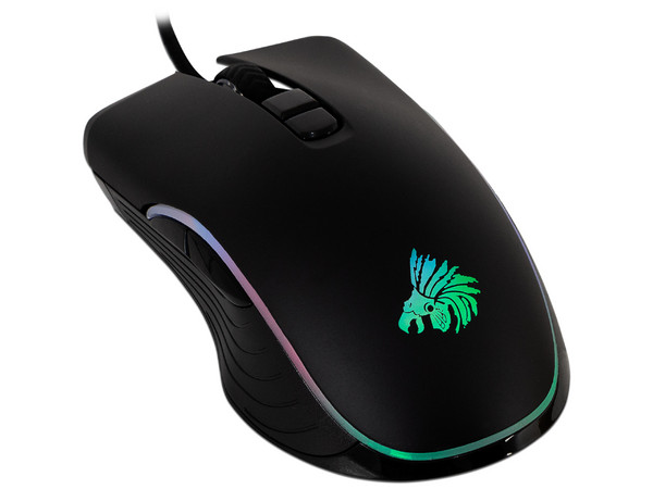 Mouse Óptico Gamer Eagle Warrior Cobra, hasta 3200 dpi, 6 botones, Iluminación RGB. Color Negro.