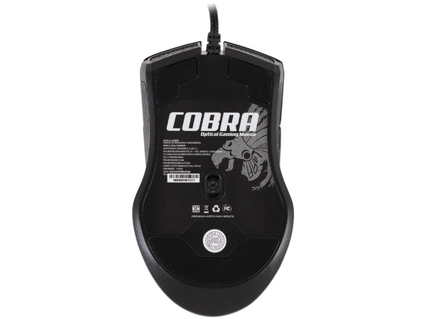Mouse Óptico Gamer Eagle Warrior Cobra, hasta 3200 dpi, 6 botones, Iluminación RGB. Color Negro.