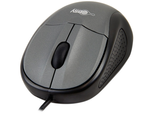 Mouse Óptico Alámbrico Easy Line, USB. Color Negro/Gris.