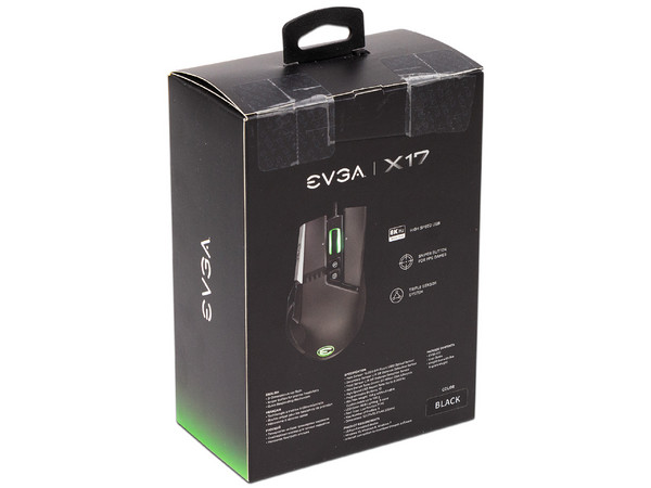 Mouse Gamer EVGA X17, 16,000 dpi, 10 Botones, 5 Perfiles RGB, USB. Color Negro.