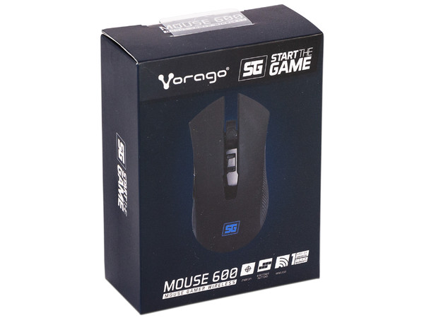Mouse Óptico Gamer Inalámbrico Game Factor MO-600, hasta 2400 Dpi, 6 Botones. Color Negro.