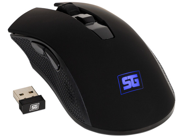 Mouse Óptico Gamer Inalámbrico Game Factor MO-600, hasta 2400 Dpi, 6 Botones. Color Negro.