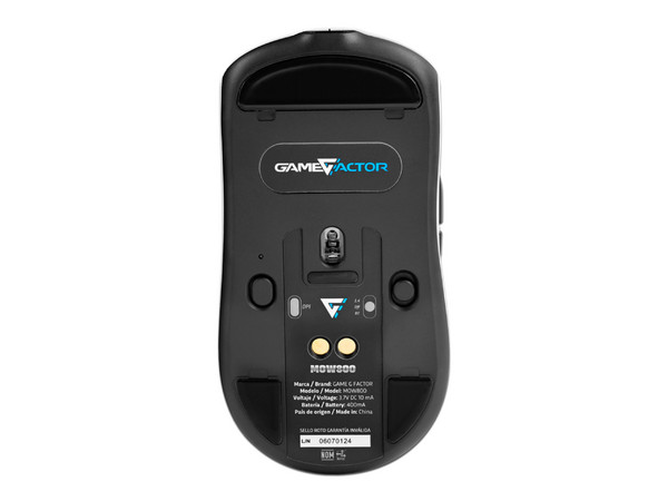 Mouse Óptico Inalámbrico Gamer Game Factor MOW800-WH, Bluetooth, Hasta 26K DPI, Base RGB, Color Blanco.