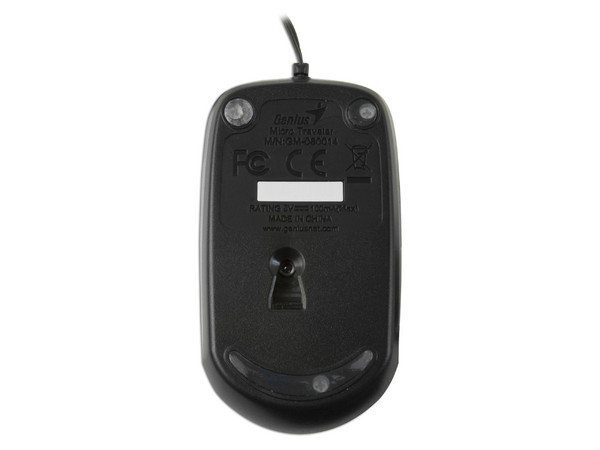 Mini Mouse Genius Micro Traveler Óptico, retráctil USB. Color Negro