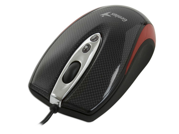 Mouse Genius Navigator 335 láser, USB. Color Negro con Rojo