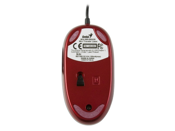 Mini Mouse Genius Traveler Láser, USB. Color Rojo