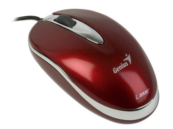 Mini Mouse Genius Traveler Láser, USB. Color Rojo
