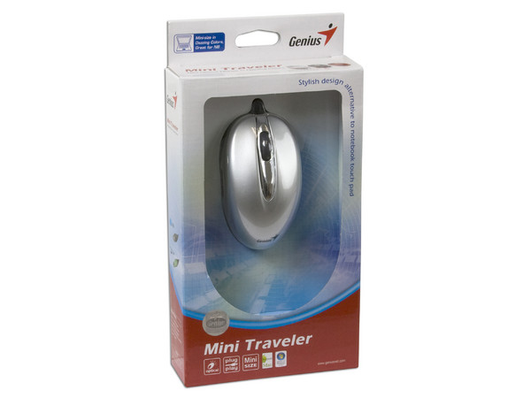 MiniMouse Genius Mini Traveler óptico, USB. Color Plateado