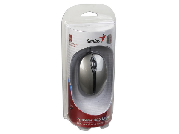 Mini Mouse Genius Traveler  305 Láser, USB. Color Plateado