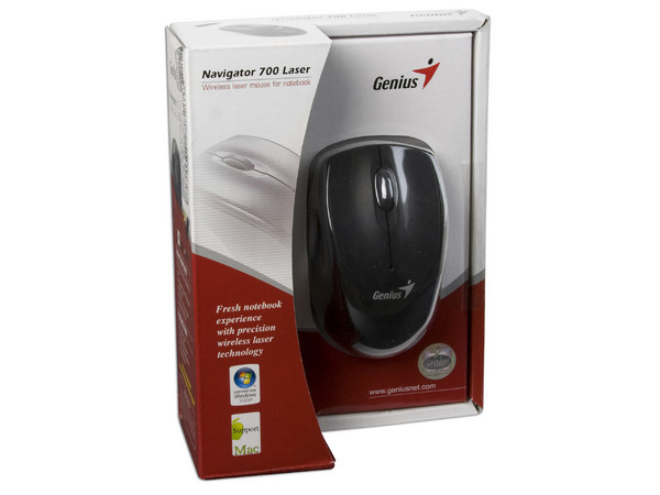 Mouse Genius Navigator 700 Láser Inalámbrico, USB. Color Negro