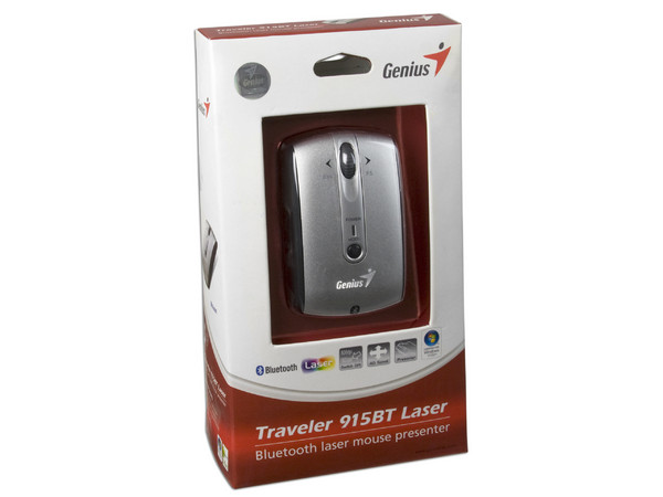 Mouse Genius Traveler 915BT Láser Bluetooth . Color Plateado Exclusivamente para Laptops con Bluetooh