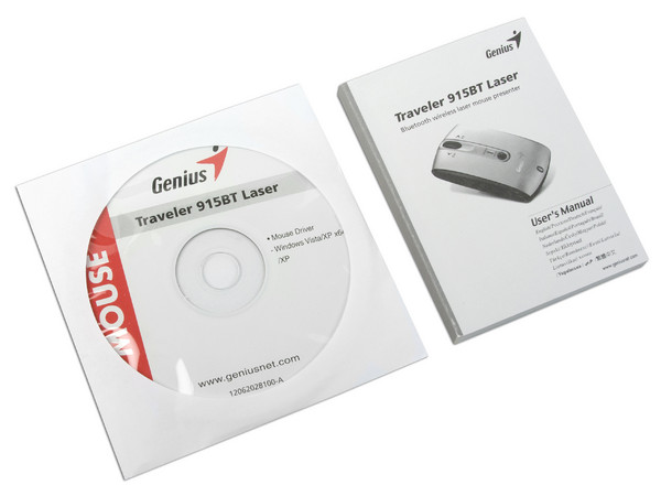 Mouse Genius Traveler 915BT Láser Bluetooth . Color Plateado Exclusivamente para Laptops con Bluetooh