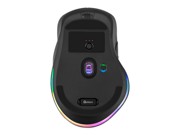 Mouse Gamer Getttech GGM-RGBTR-01, Inalámbrico, Receptor USB, hasta 6400DPI, Color Negro.
