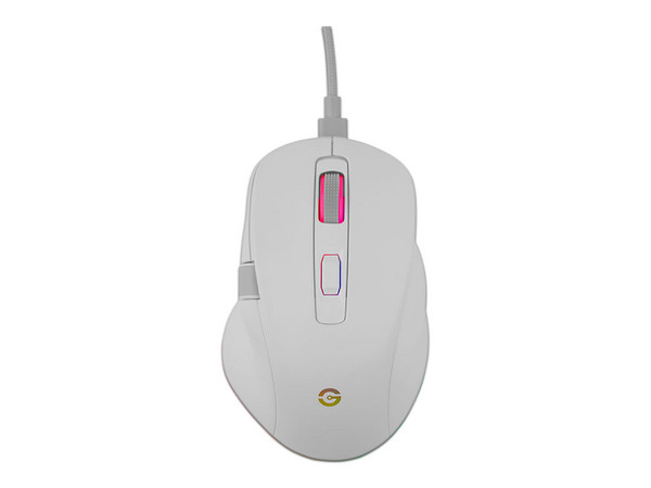 Mouse Gamer Getttech GGM-RGBTR-01, hasta 6400 dpi, 7 botones, RGB, Bluetooth, USB. Color Blanco.