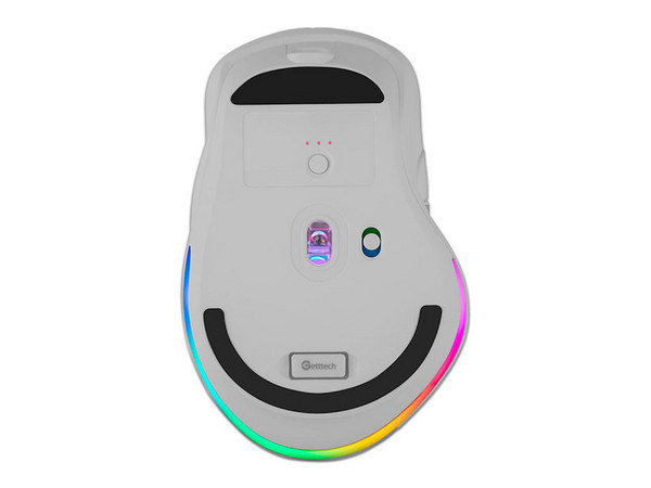 Mouse Gamer Getttech GGM-RGBTR-01, hasta 6400 dpi, 7 botones, RGB, Bluetooth, USB. Color Blanco.