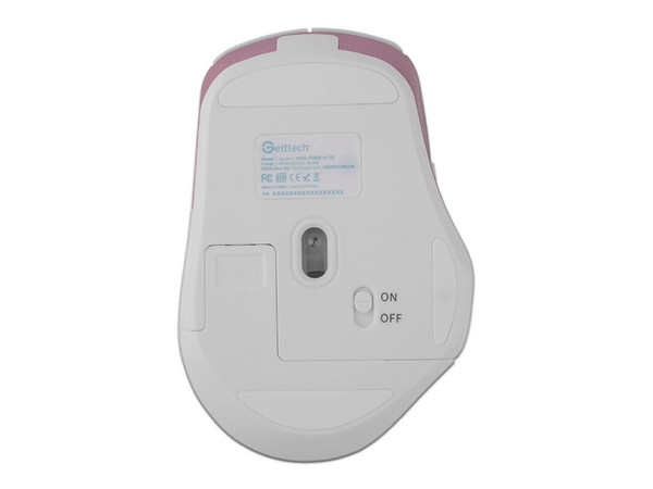 Mouse Ergonómico Getttech Wireless 6D Office, hasta 1600DPI, 6 Botones, Bluetooth, Color Rosa.