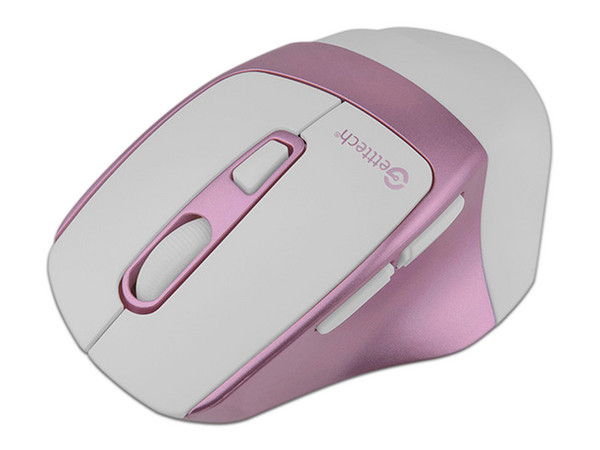 Mouse Ergonómico Getttech Wireless 6D Office, hasta 1600DPI, 6 Botones, Bluetooth, Color Rosa.