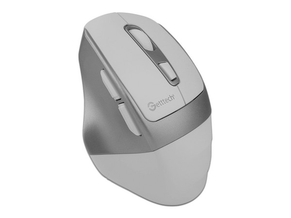 Mouse Ergonómico Getttech Wireless 6D Office, hasta 1600DPI, 6 Botones, Bluetooth, Color Blanco.