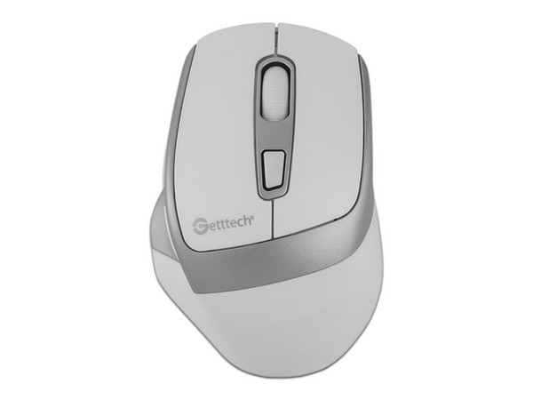Mouse Ergonómico Getttech Wireless 6D Office, hasta 1600DPI, 6 Botones, Bluetooth, Color Blanco.