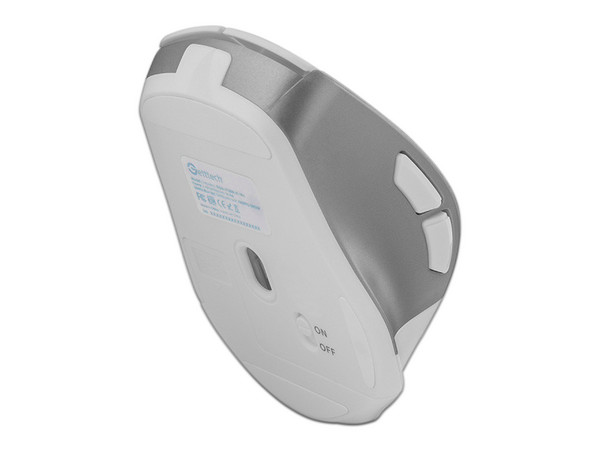 Mouse Ergonómico Getttech Wireless 6D Office, hasta 1600DPI, 6 Botones, Bluetooth, Color Blanco.