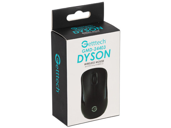Mouse Óptico inalámbrico Getttech Dyson GMD-24403, USB. Color Negro.