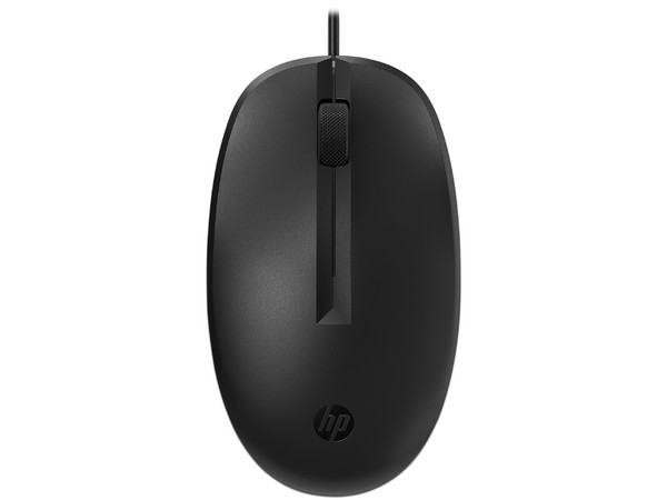 Mouse Laser Alámbrico HP 128 WRD, USB, Ambidiestro, Color Negro.