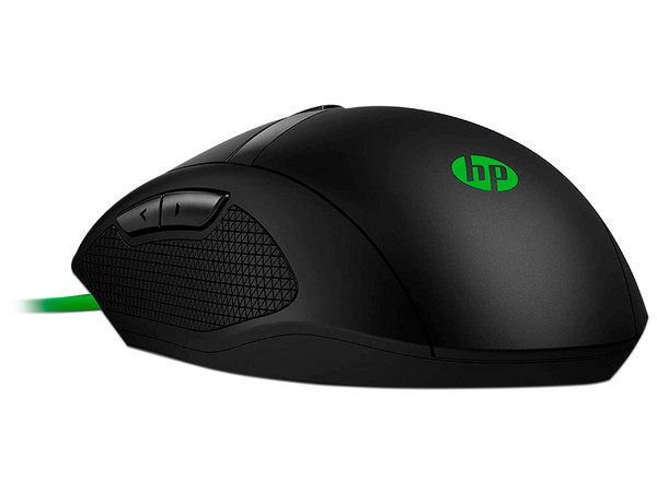Mouse Gamer HP Pavilion Gaming 300, hasta  5000 dpi, 8 Botones, USB. Color Negro/Verde.