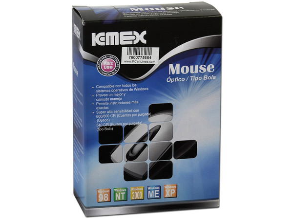 Mouse K-MEX Óptico, PS/2. Color Negro   