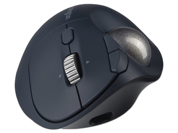 Mouse Kensington TB550 inalámbrico, Trackball, control con pulgar, recargable, diseño ergonómico, color negro. Conectividad Bluetooth y USB.