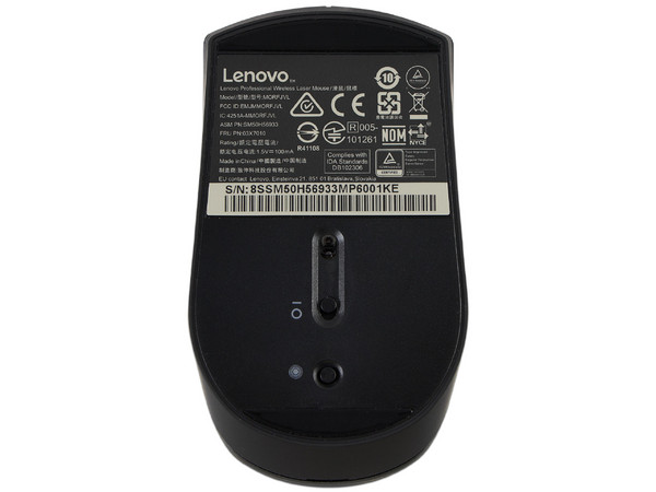 Mouse Láser Inalámbrico Lenovo, 1600 dpi, Receptor USB. Color Negro.