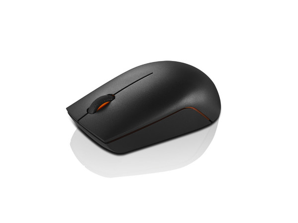 Mouse Laser Inalámbrico Lenovo 300, Resolución de 1000 DPI, Ambidiestro, Receptor USB. Color Negro.