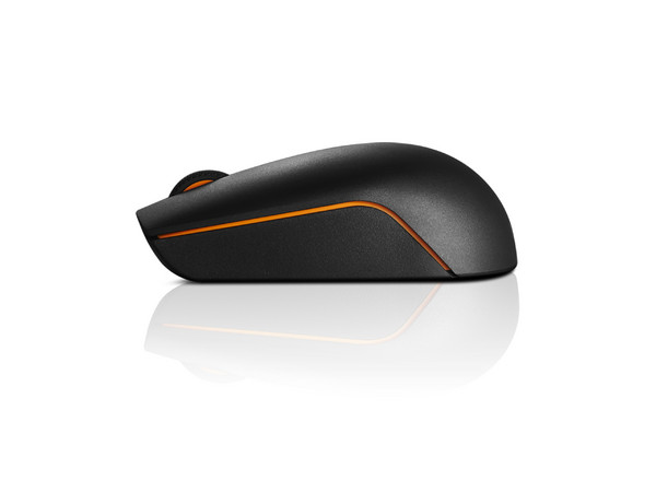 Mouse Laser Inalámbrico Lenovo 300, Resolución de 1000 DPI, Ambidiestro, Receptor USB. Color Negro.
