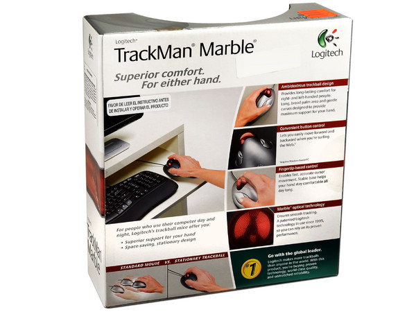 Mouse Óptico, Logitech Marble TrackMan, USB.