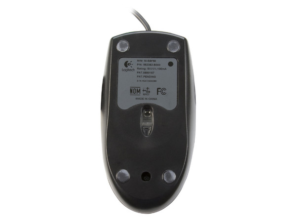 Mouse Logitech Óptico, PS/2. Color Negro (OEM)