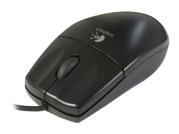 Mouse Logitech Óptico, PS/2. Color Negro (OEM)
