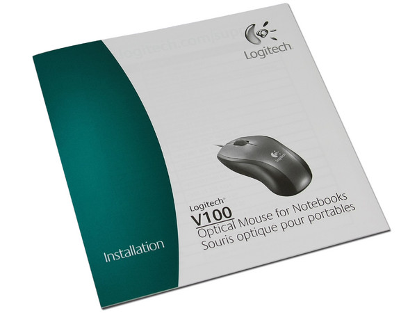 Mouse Logitech V100 Óptico para Laptop, USB. Color Negro