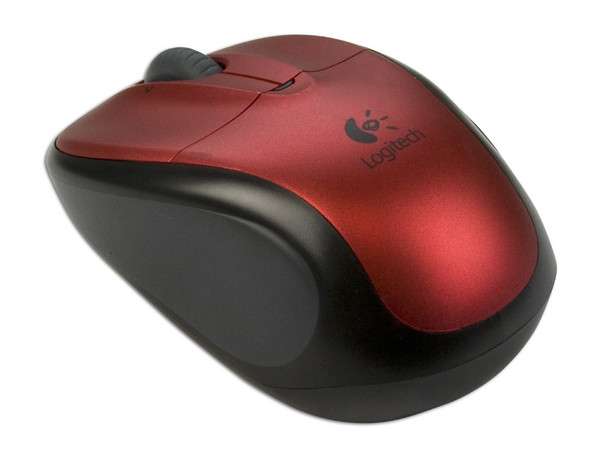 Mouse Logitech V220 Óptico Inalámbrico para Laptop, USB. Color Rojo