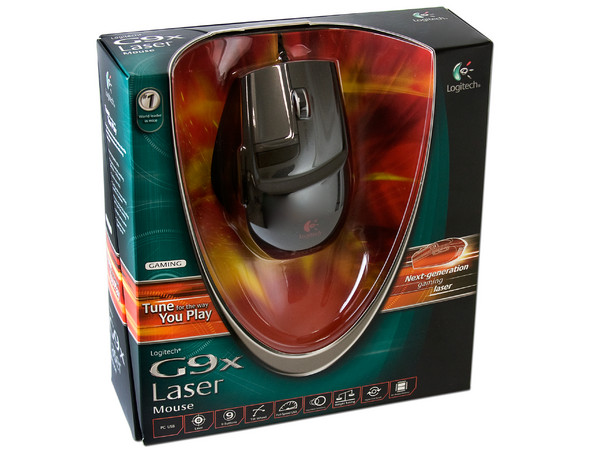 Mouse Logitech G9x Láser de 200 a 5700 dpi, USB.