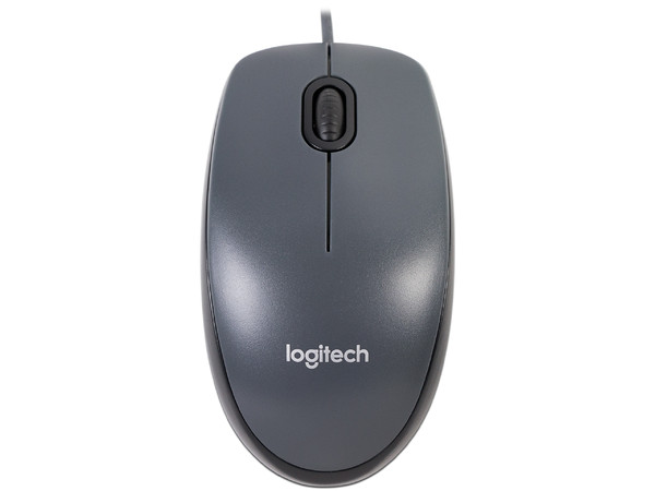 Mouse Óptico Logitech M100, hasta 1,000 dpi, 3 Botones, USB. Color Negro/Gris.
