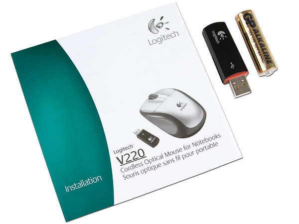 Mouse Logitech V220 Óptico Inalámbrico para Laptop, USB. Color Rojo