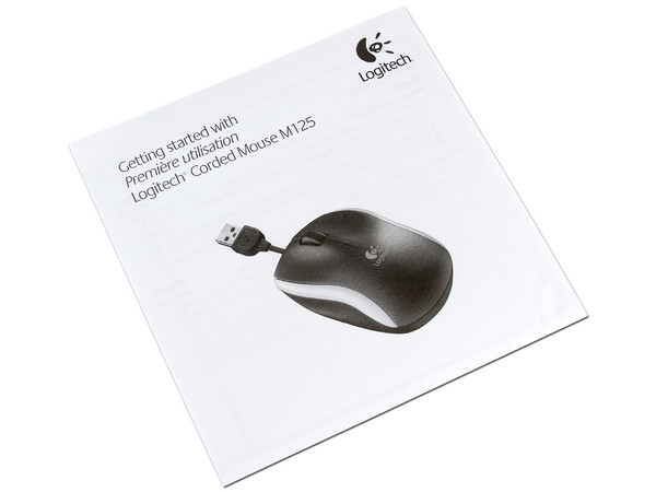Mini Mouse Logitech M125 Óptico, retráctil USB. Color Negro