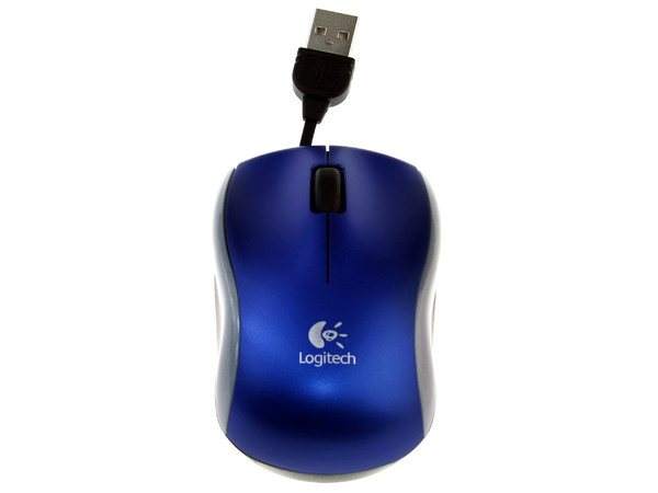 Mini Mouse Logitech M125 Óptico, retráctil USB.
