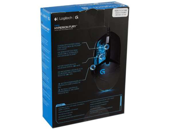 Mouse Gamer Logitech Hyperion Fury G402, 240-4,000 dpi, 8 botones programables, USB 3.0.