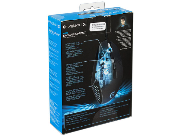 Mouse Gamer Logitech G302 Daedalus Prime, Óptico de 4000 dpi, USB.