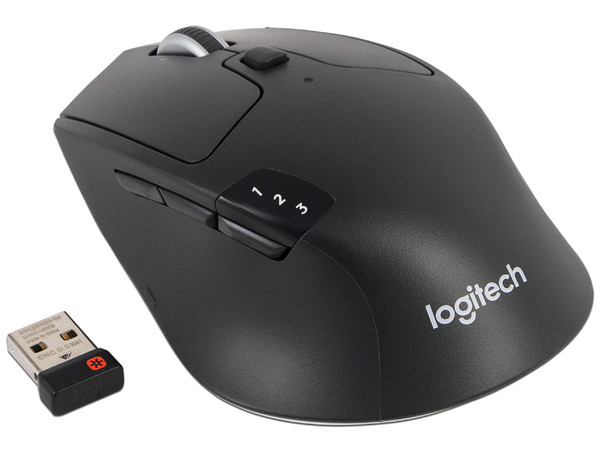 Mouse Óptico Inalámbrico Logitech M720 Triathlon hasta 1000 DPI, Multidispositivo con 8 Botones, Receptor USB y Bluetooth. Color Negro.