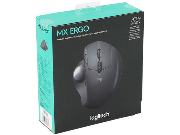 Mouse óptico inalámbrico Logitech MX ERGO, USB. Color Negro.