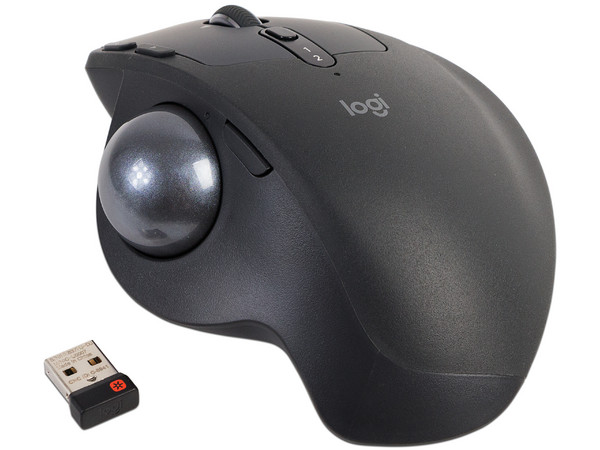 Mouse óptico inalámbrico Logitech MX ERGO, USB. Color Negro.