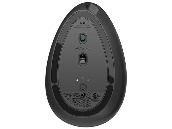 Mouse óptico inalámbrico Logitech MX Vertical, diseño ergonómico, conexión Bluetooth o USB