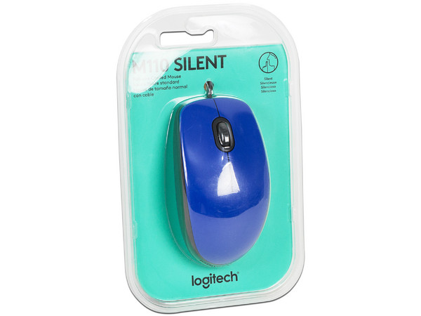 Mouse Logitech m110 Óptico, USB. Color Azul.