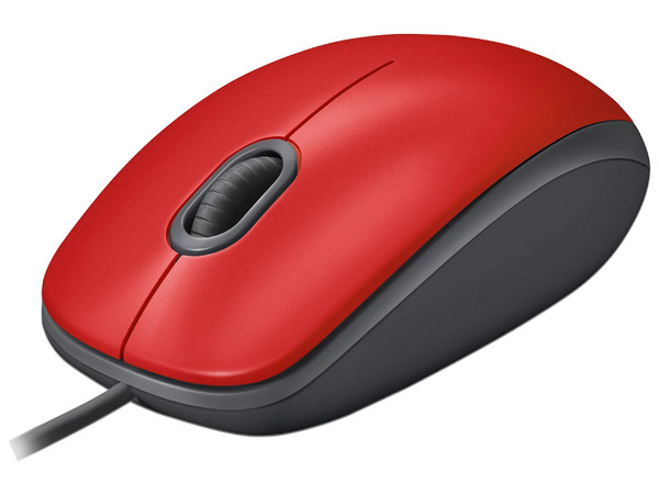 Mouse Óptico Logitech M110 Silent, 1000 dpi, 3 Botones, USB. Color Rojo.